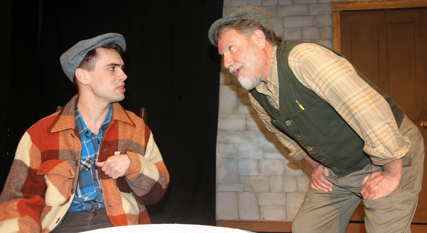 This will be the first time Tristan Riley, left, will be in a title role. He portrays Billy Claven. He is seen here with David Wayne Johnson, who portrays Johnnypateenmike.